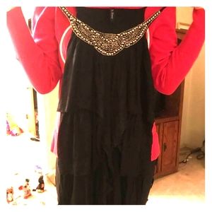 NWOT Ruffled tank with beaded/jeweled accent